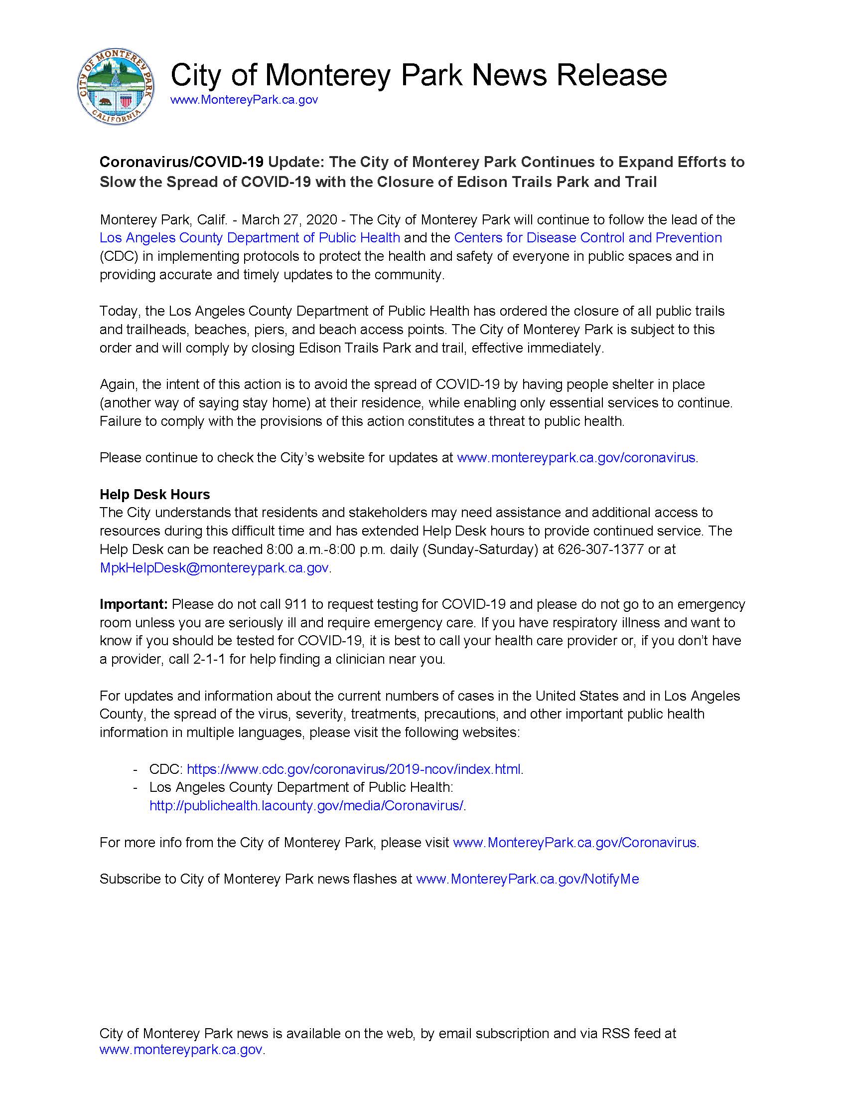 MPK News Release-Coronavirus COVID-19 Update 3-27