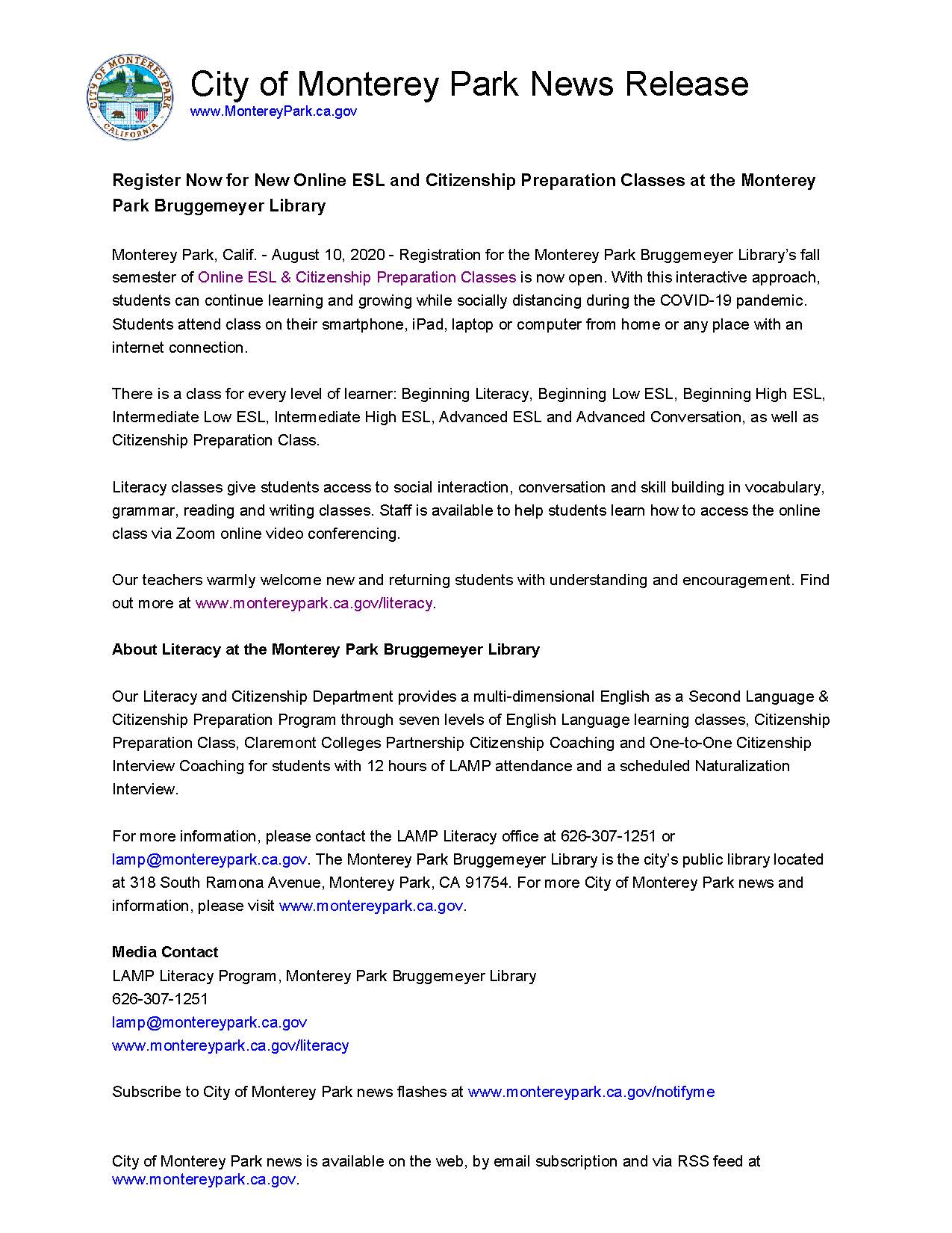 MPK New Release-New Online ESL and Citizenship Preparation