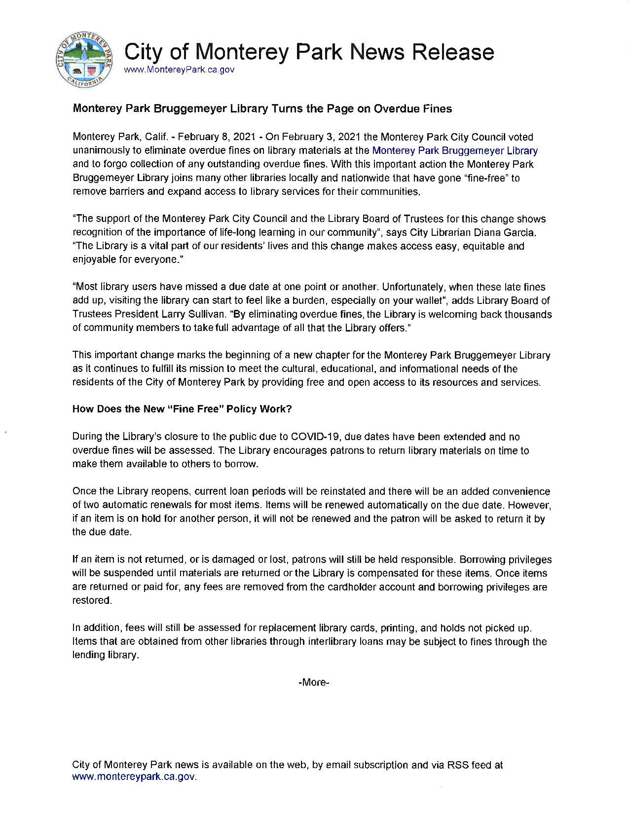 MPK News Release-Monterey Park Bruggemeyer Library Turns the Page on Overdue Fines_Page_1