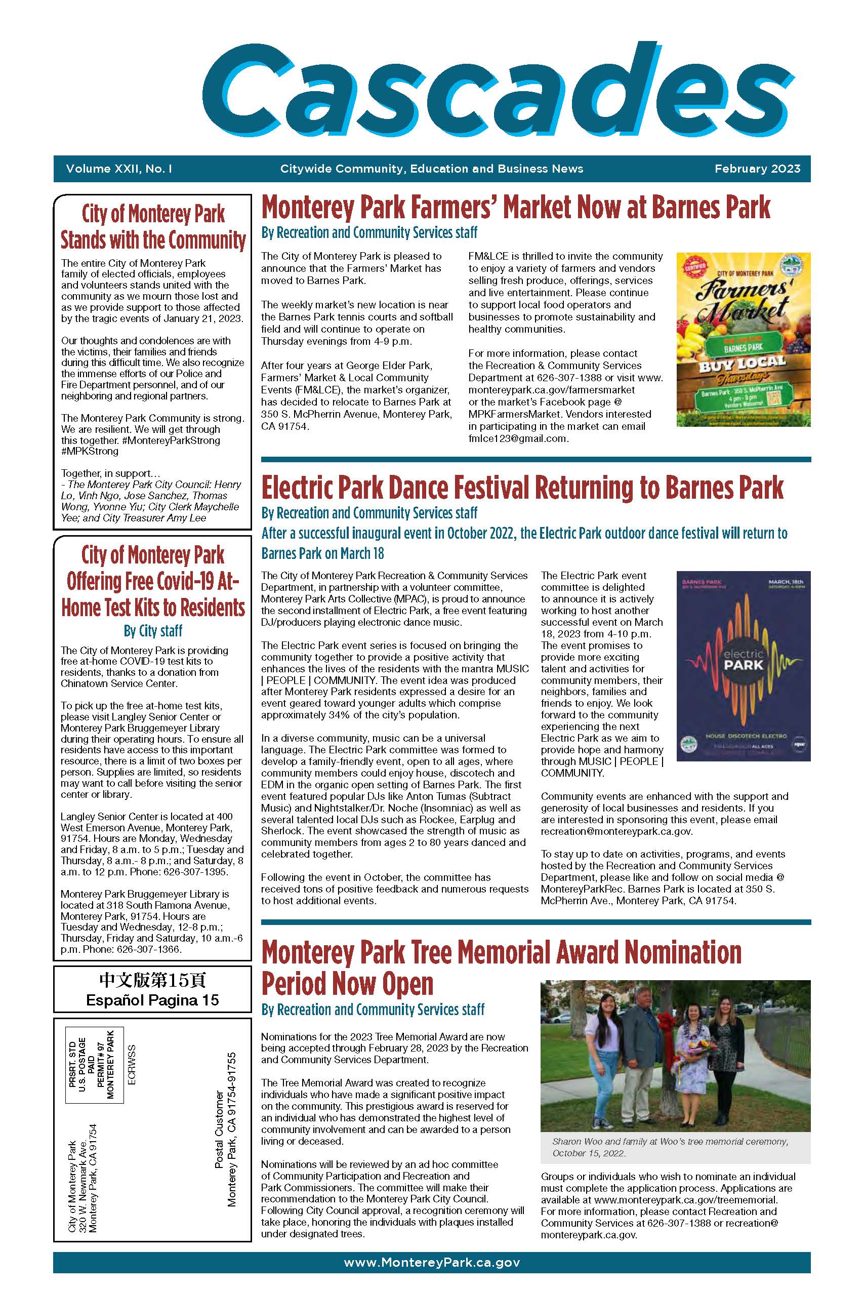 An image of the MPK Cascades newspaper frontpage for February 2023