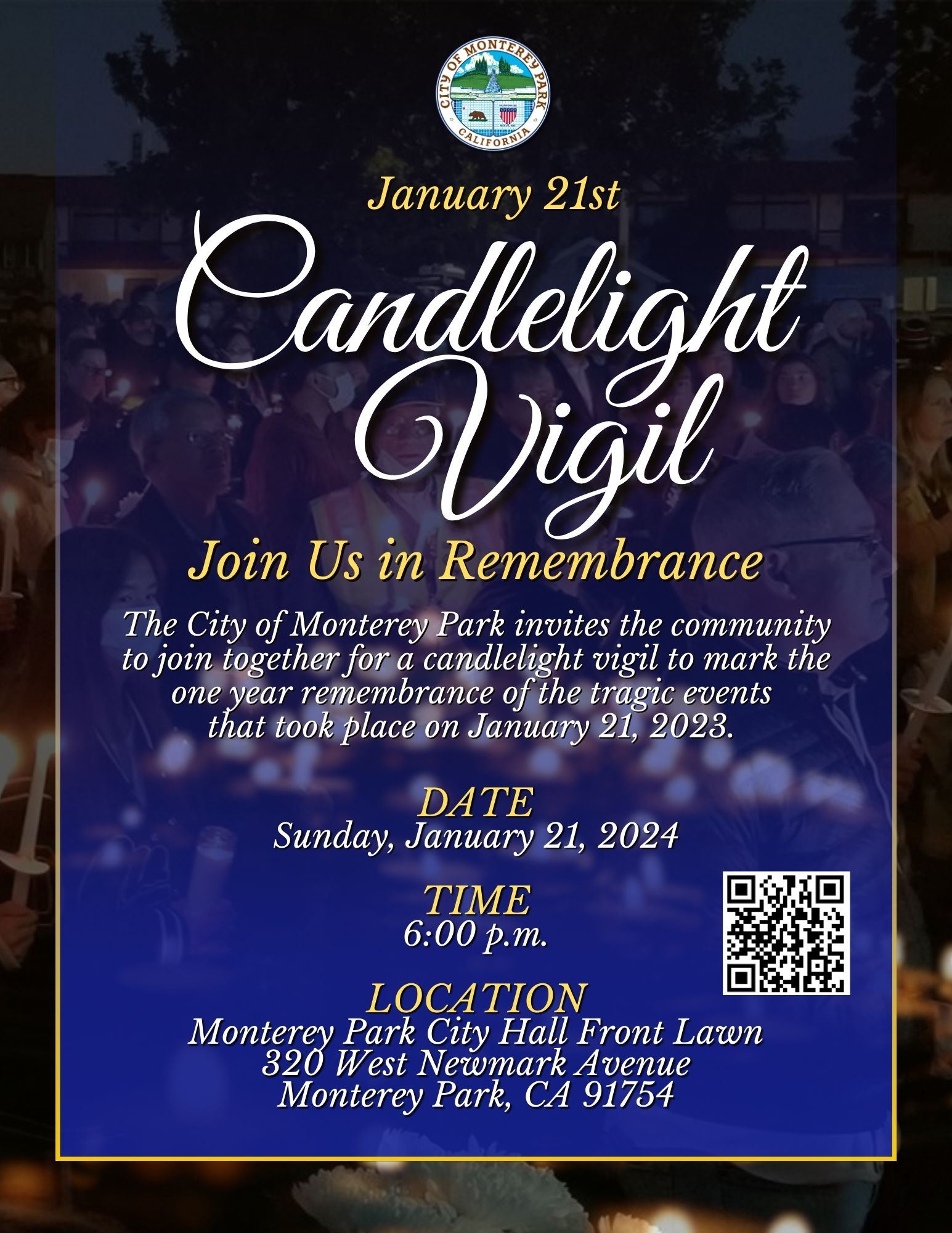 Candlelight Vigil Flyer - ENGLISH