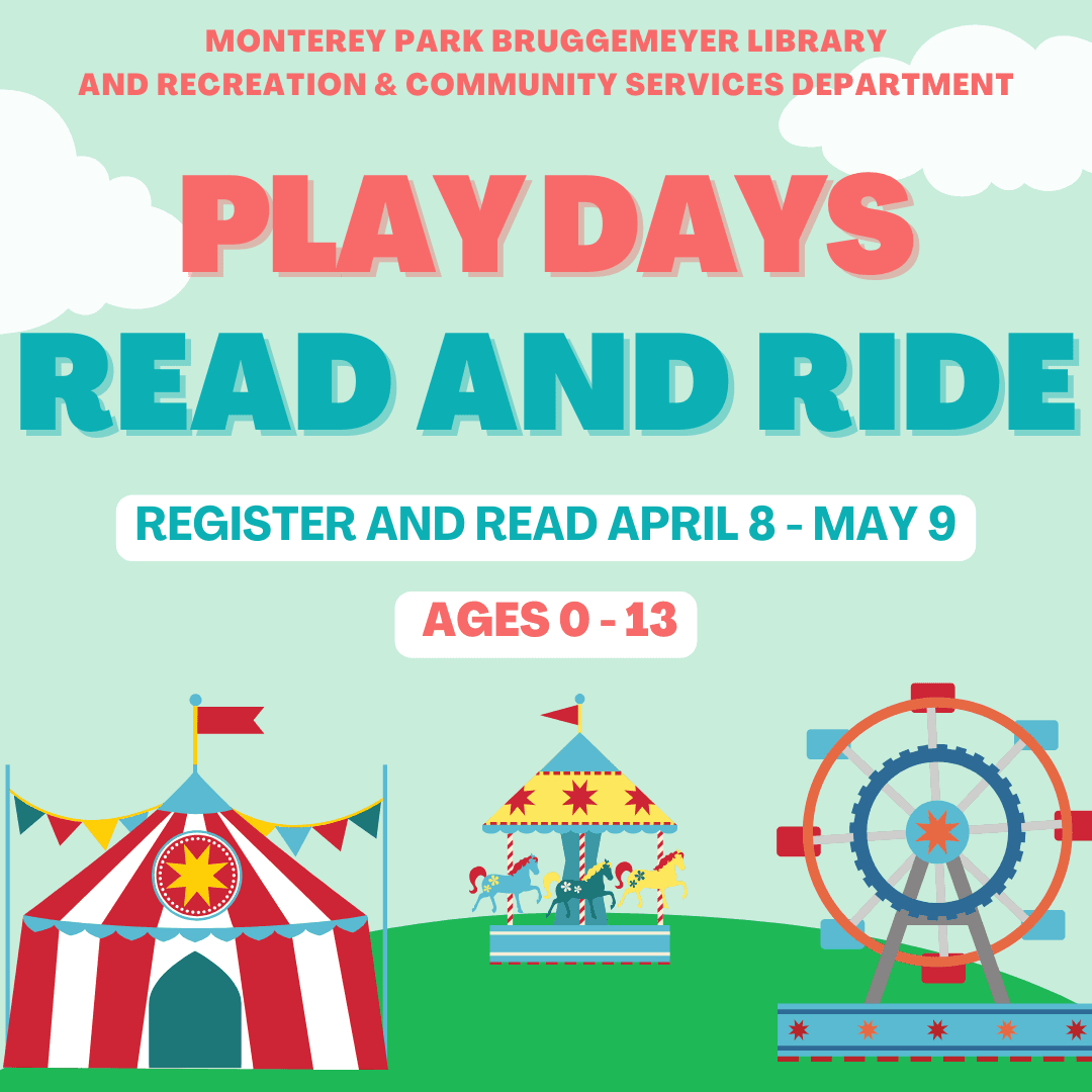 play days read & ride reading program, april 8 - may 9