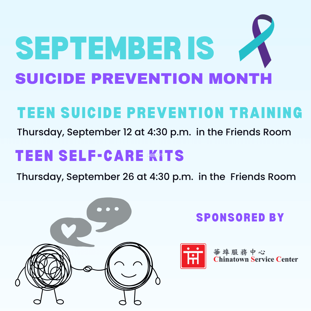 Teen Suicide Prevention Training and Self-Care Workshop Announcement