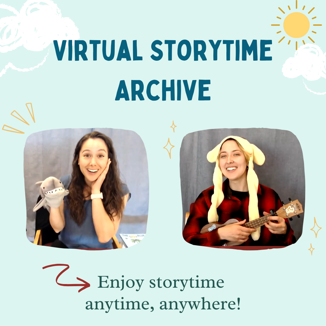two librarians performing virtual storytime