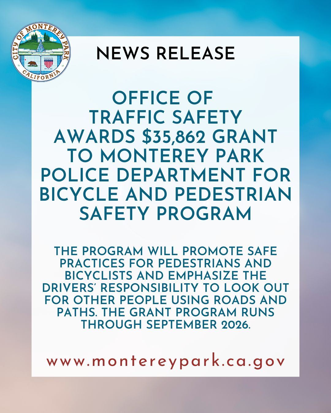 MPK News Release-OTS Awards 35,862 Grant to MPPD Social