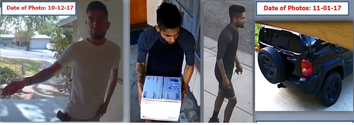Package Theft Suspect and Vehicle